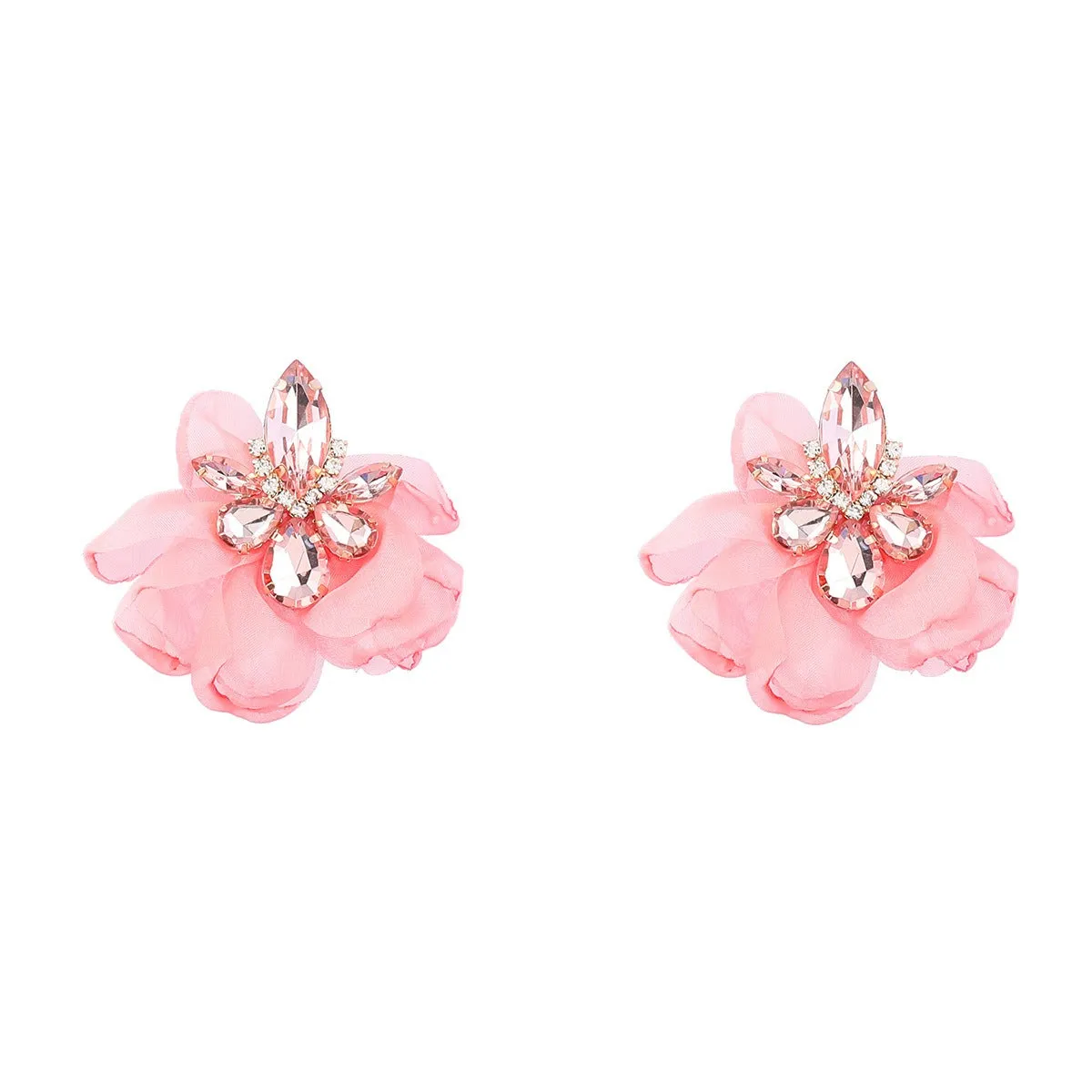 Pre Order:  Elegant Vintage Alloy Diamond Flower Earrings