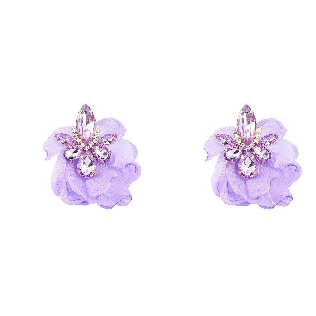 Pre Order:  Elegant Vintage Alloy Diamond Flower Earrings