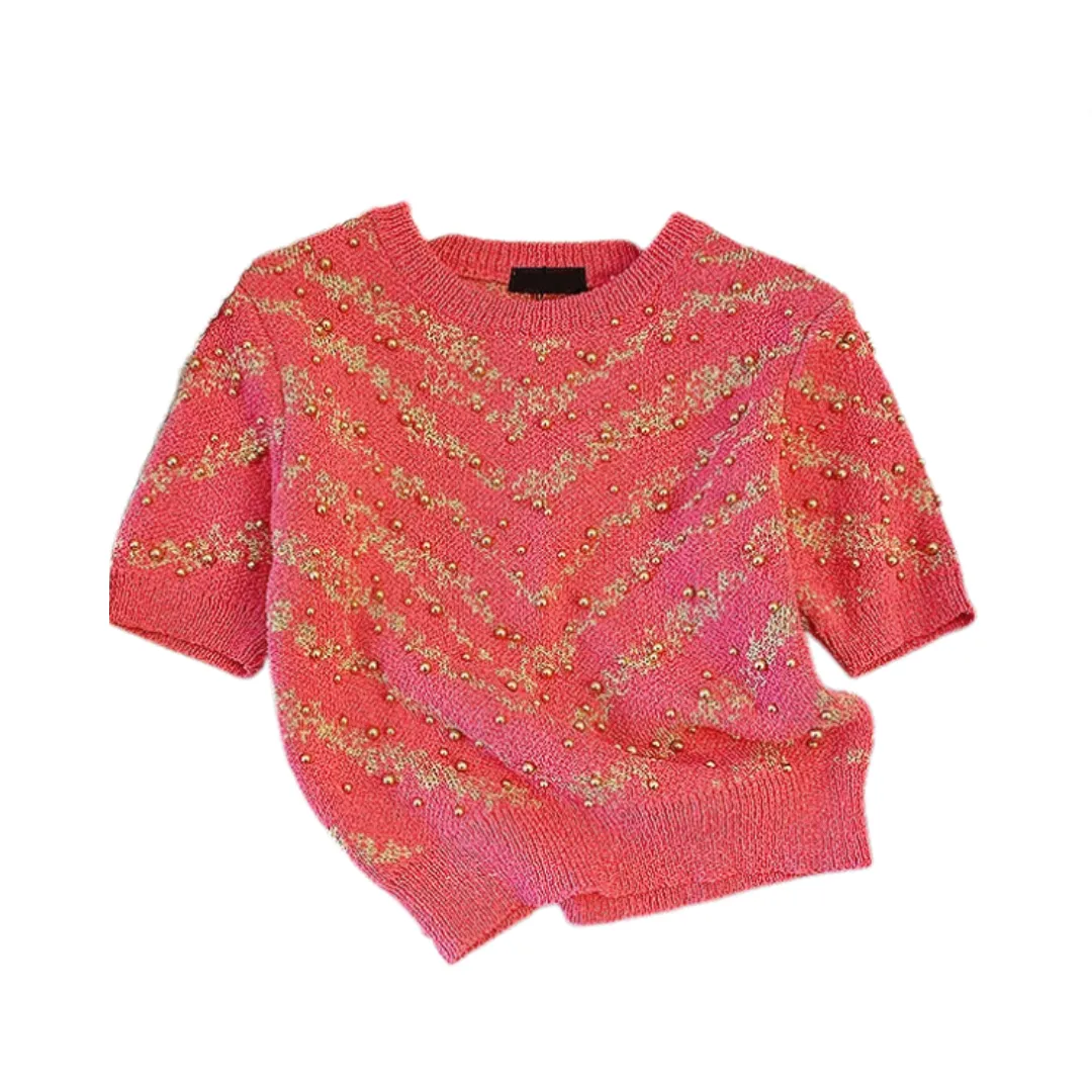 Pre Order:  Vintage Beaded Knitted T-Shirt