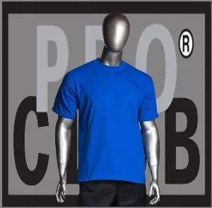 Royal Blue Short Sleeve Crew Neck Pro Club Heavyweight T Shirt