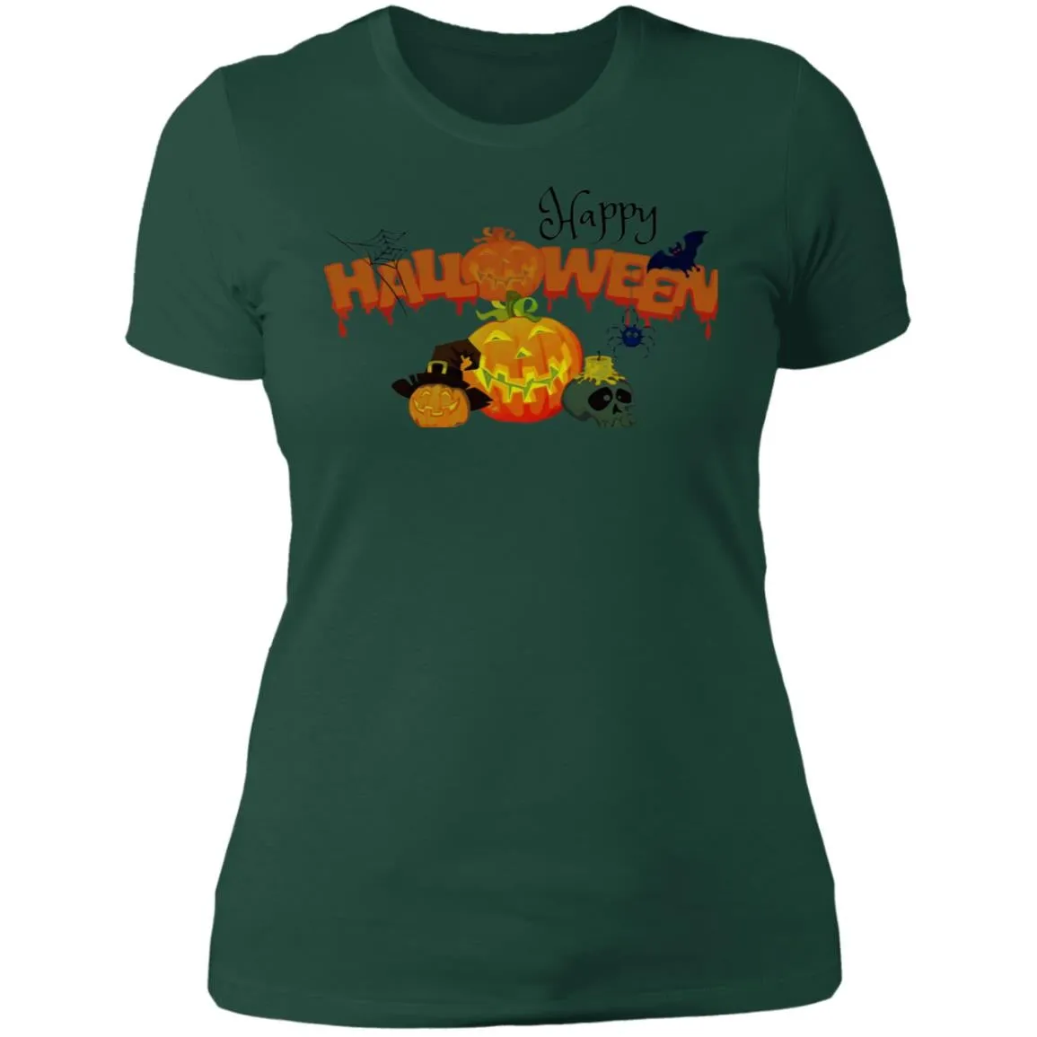 Slim Fit Happy Halloween Graphic T-Shirt