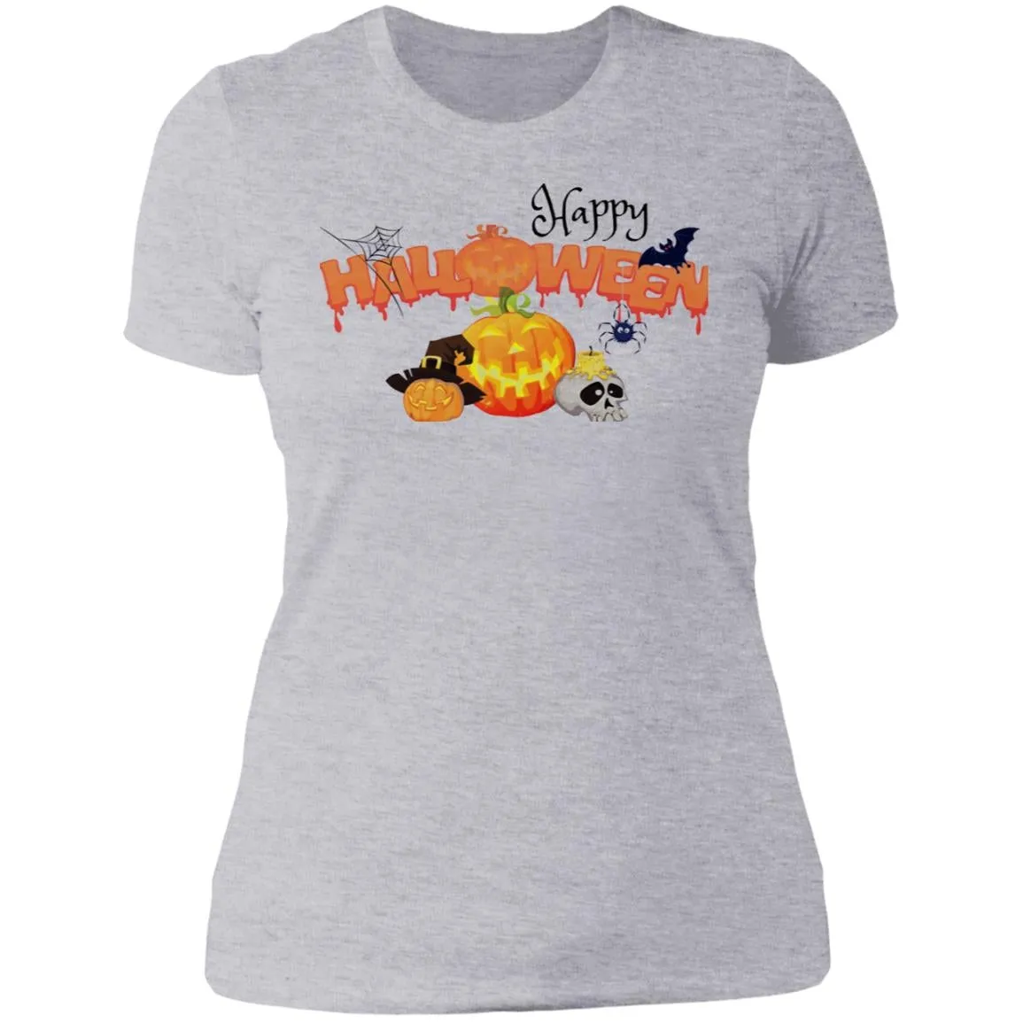 Slim Fit Happy Halloween Graphic T-Shirt