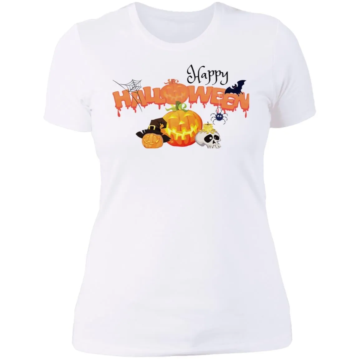 Slim Fit Happy Halloween Graphic T-Shirt