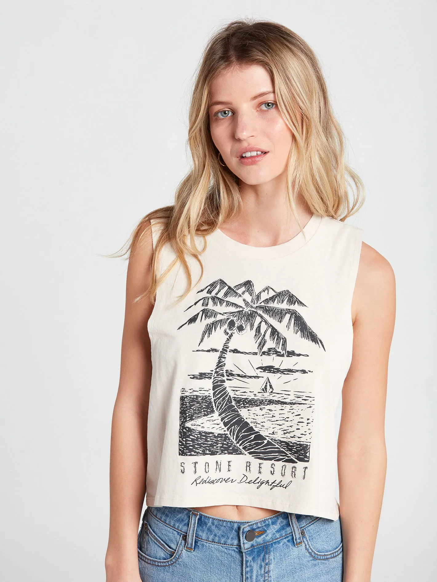 Stone Hour Crop Tank - Bone