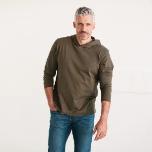 T-Hoodie –  Olive Green Cotton Jersey